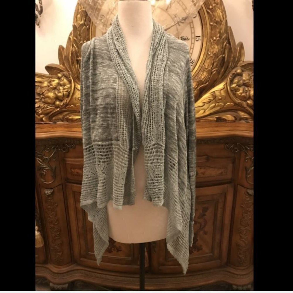 Energe World Wear Cardigan Light Green Asymmetrical Sweater. Size PXL B6